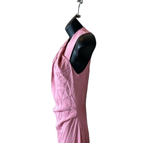 REISS imogen sleeveless ruched midi dress pink 4 event occasion party - Picture 6 of 10